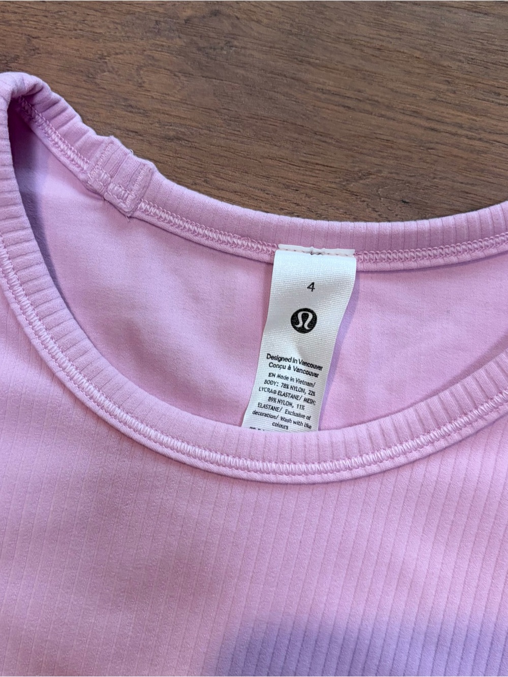 Lululemon “All it Takes” Ribbed Top - Light Pink - Picture 3 of 3